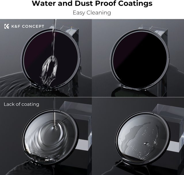 K&F Concept Nano-X ND100000 Solarfilter 16,6-Stopp mit 28 Schichten in Schwarz für DSLR-Kameraobjektive, Durchmesser: 49 mm bis 95 mm - Bild 1