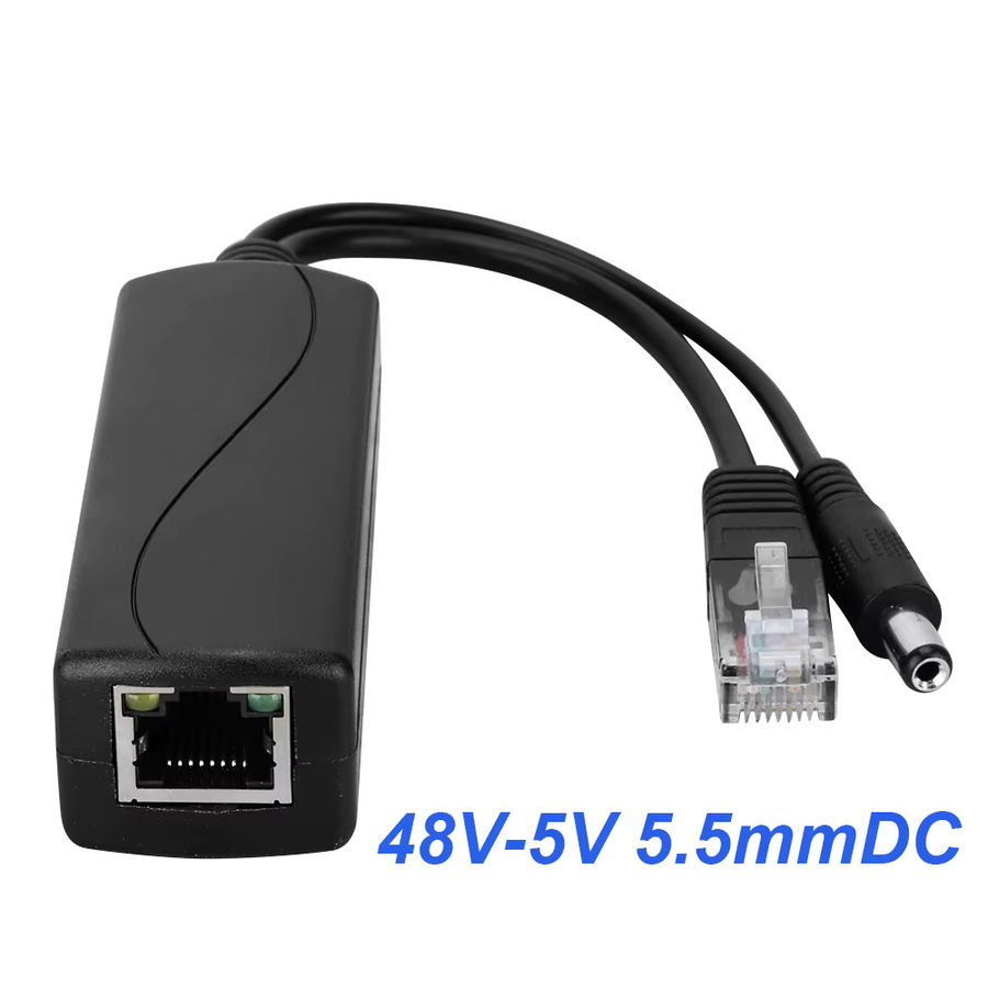HKBTM POE Splitter Netzteil für Huawei, Hikvision, Bobcat und Raspberry Pi mit Micro-USB, USB-C und Barrel Jack in Schwarz - Bild 2