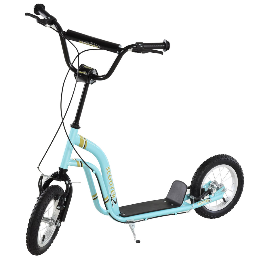 HOMCOM Kinderroller höhenverstellbar mit 12 Zoll Luftreifen in Hellblau - Bild 2