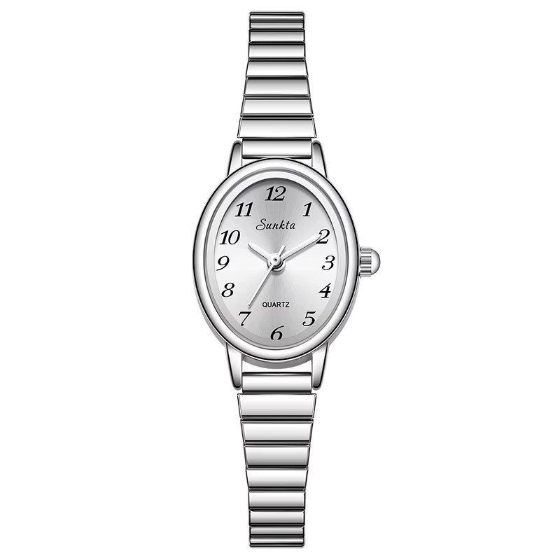 SUNKTA Armbanduhr, Quarz, Edelstahl, Silber, Weiß, Damen - Bild 3