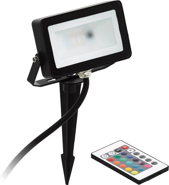 Eglo LED-Außenleuchte Faedo RGB Wandleuchte aus Aluminium in Schwarz-weiß mit Fernbedienung 10 W - Bild 1