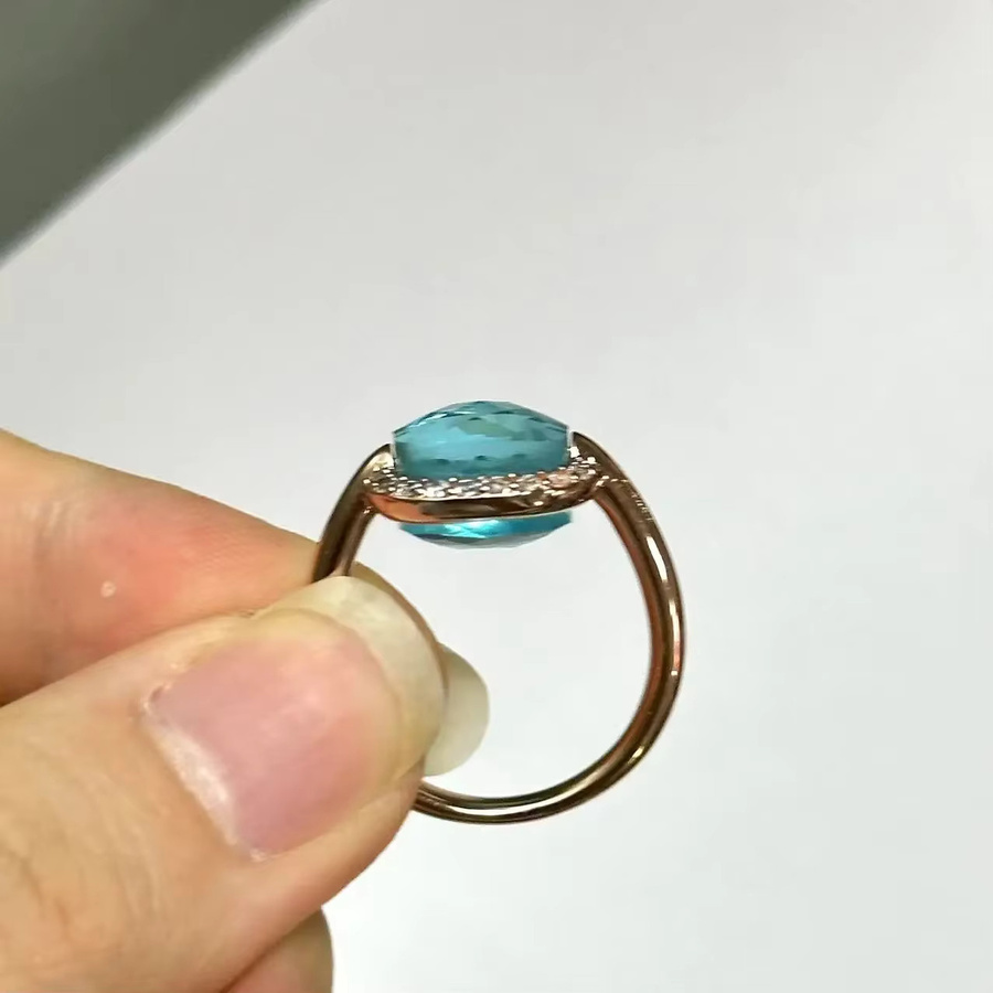 Kayfany Ring, Parfümflaschenform, Roségold, Zirkonia, Topas, Damen - Bild 1
