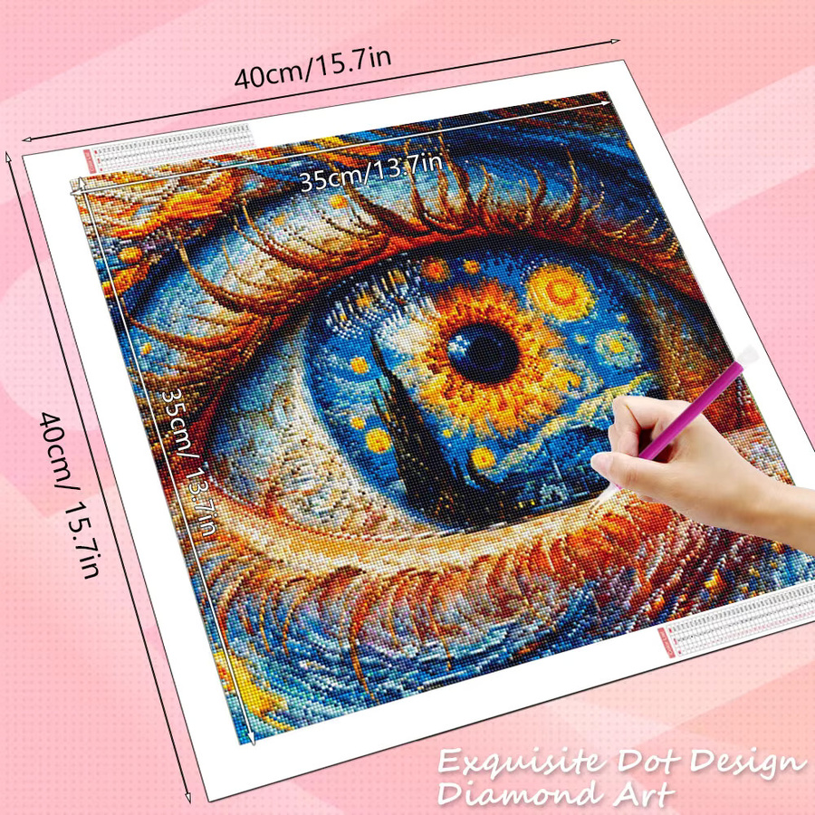 HUACAN Diamant-Mosaik 5D DIY Set mit Rundbohrern für Landschafts- und Porträtmotive in Multicolour - Bild 2