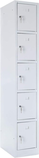 BRB Fächerschrank mit 5 Fächern und abschließbaren Türen, H x B x T: 180 x 50 x 30 cm - Bild 1