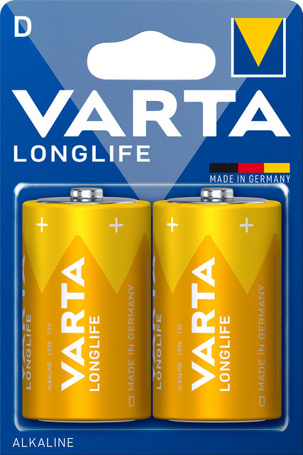 Varta LONGLIFE D Batterien im 2er Blister, Gelb - Bild 1