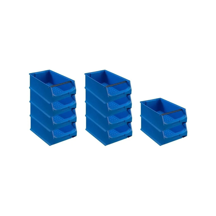 PROREGAL SparSet 10x Sichtlagerbox 5,1 Blau mit Griffstange, H x B x T: 20 x 30 x 50 cm, 21,8 Liter Sichtlagerbehälter - Bild 2