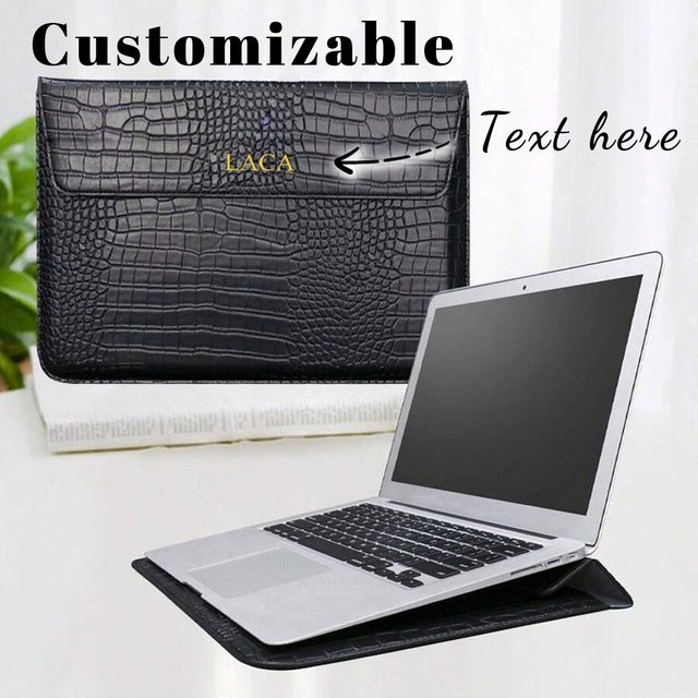 CNGRANDBAG Laptop-Tasche aus Krokodil-PU-Leder für Herren und Damen, Schutzhülle für 13,3 und 15,4 Zoll Laptops, Farben: Blau und Schwarz - Bild 1