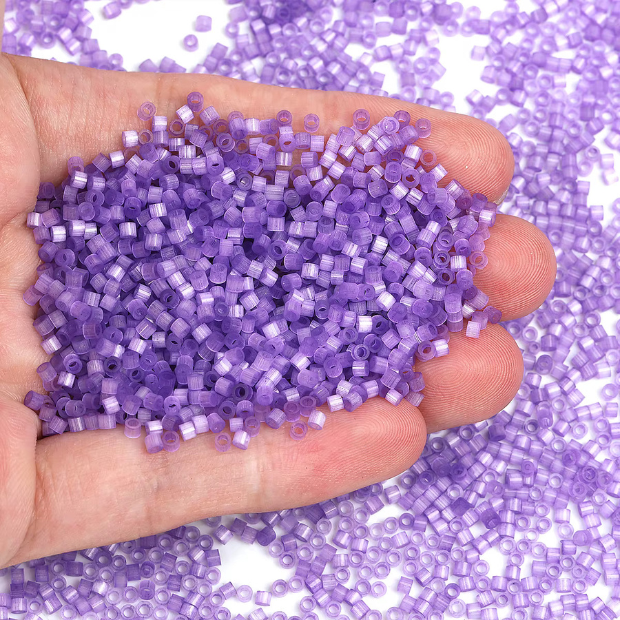 NASSBORO Glasperlen, lila Opal-Katzenaugen, 2 mm - Bild 2