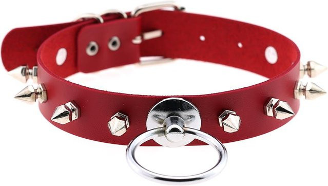 DIEZI Halskette, PU-Leder, Rot, Unisex, Vintage - Bild 1