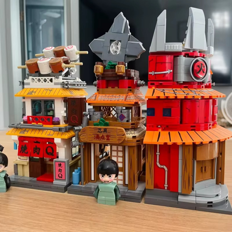 Keeppley Naruto Street View Bausteine Modellhaus mit Uzumaki Naruto und Hatake Kakashi, Mehrfarbig - Bild 2