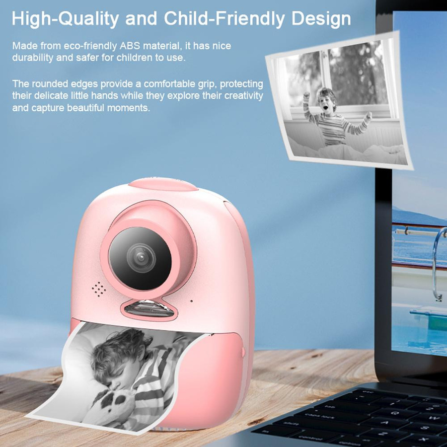GoolRC Sofortbildkamera für Kinder, 1080P-Auflösung, tintenloser Thermodruck, gelb/rot - Bild 2
