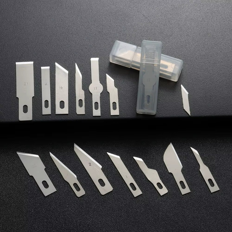 5-teiliges Set Skalpell-Messer aus Edelstahl in Silber für Gravur und PCB-Reparatur inklusive 10 Klingen - Bild 2