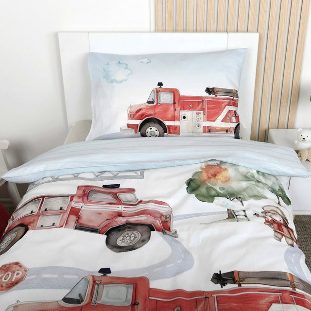 Baby Best Renforcé Wende-Bettwäsche aus Baumwolle mit Fahrzeug-Motiv, Weiß, B/T: 40 x 60 cm und 100 x 135 cm - Bild 1