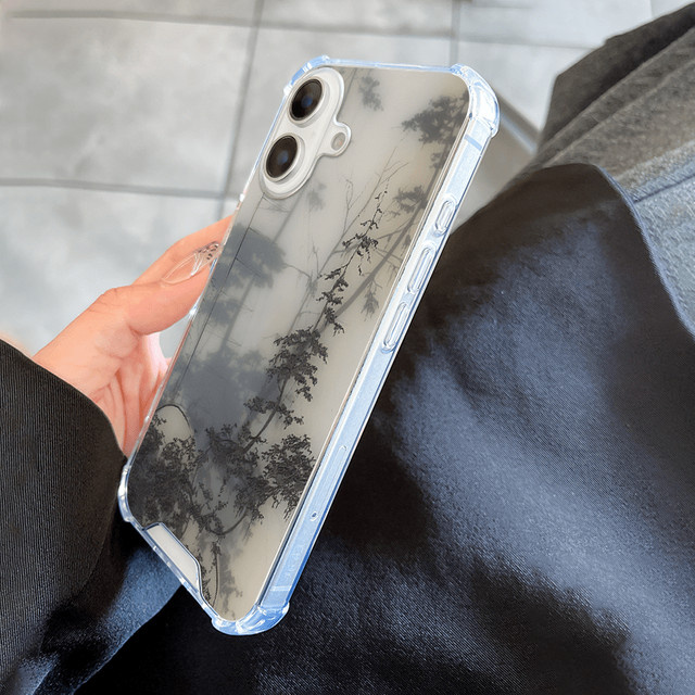 Transparente Handyhülle mit Bergmuster für iPhone 17 16 15 14 13 12 11 Pro Max Plus, sturzsicher und stoßfest - Bild 1