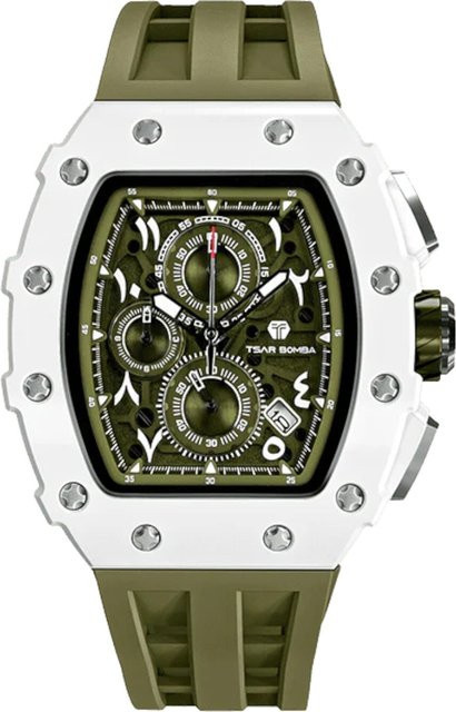 Tsar Bomba Chronograph, Herren, Biokeramik, Quarz, 43 mm, Grün, 5 ATM - Bild 1