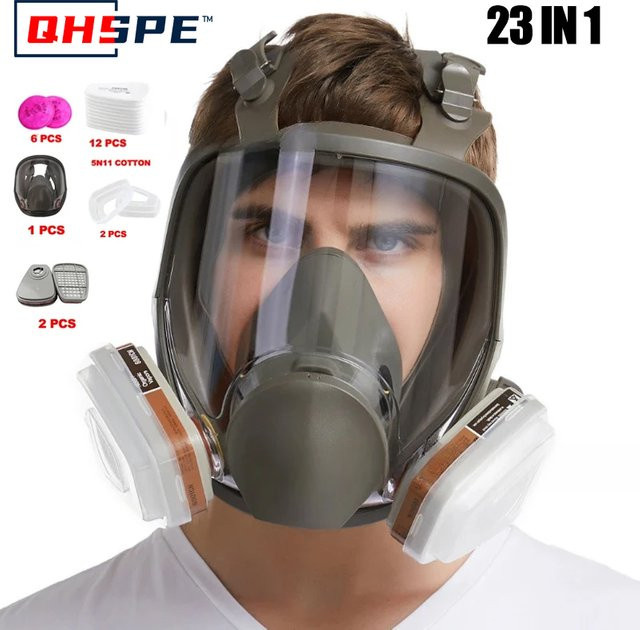 QHSPE Vollgesichtsmaske 6800 Industrie-Atemschutzmaske und Sprühschutzmaske zum Schutz vor Formaldehyd - Bild 1