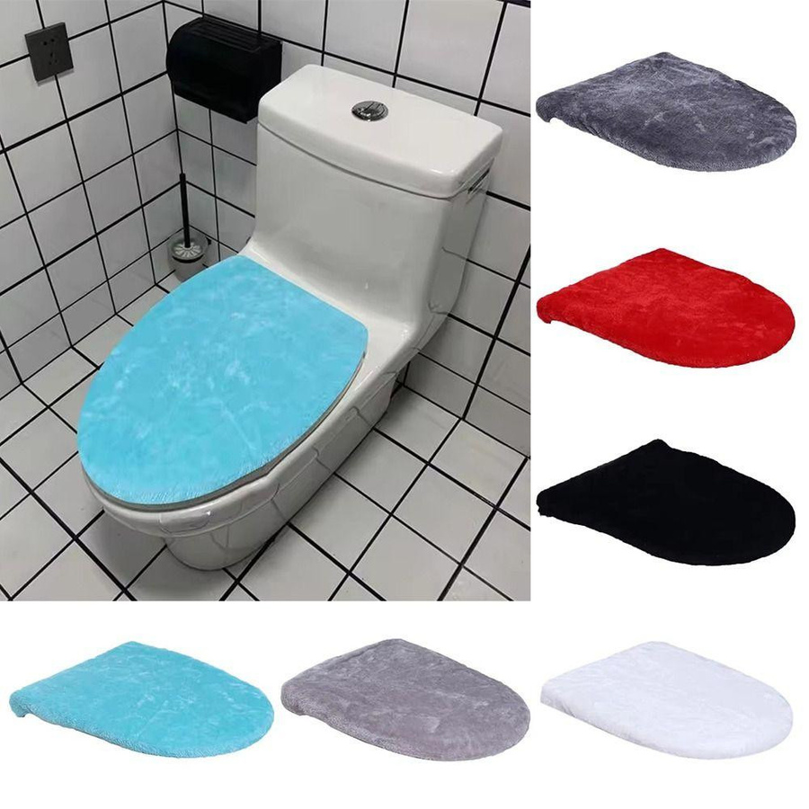 Waschbarer und dehnbarer Toilettendeckelbezug aus Samt in Rot - Bild 6