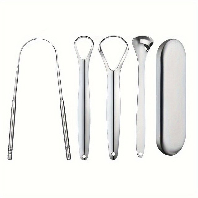 YJYIBEI Zungenschaber-Set aus Edelstahl, Unisex - Bild 1