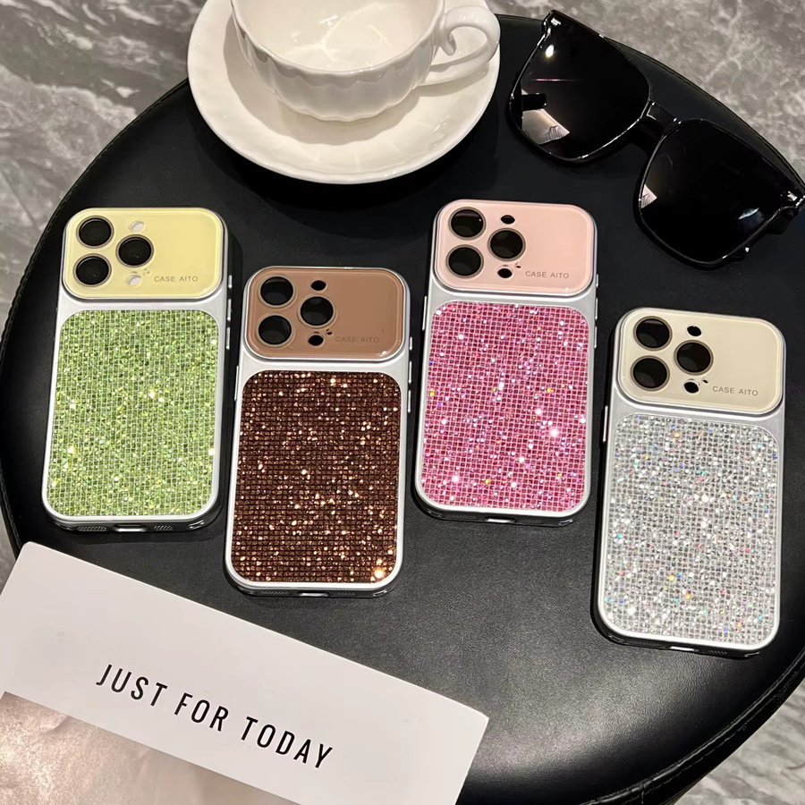 Apple Glitzer-Pailletten-Handyhülle mit großem Fenster für iPhone 17 16 15 14 13 Pro Max in Pink mit Kameraobjektivschutz und stoßfester Abdeckung - Bild 5