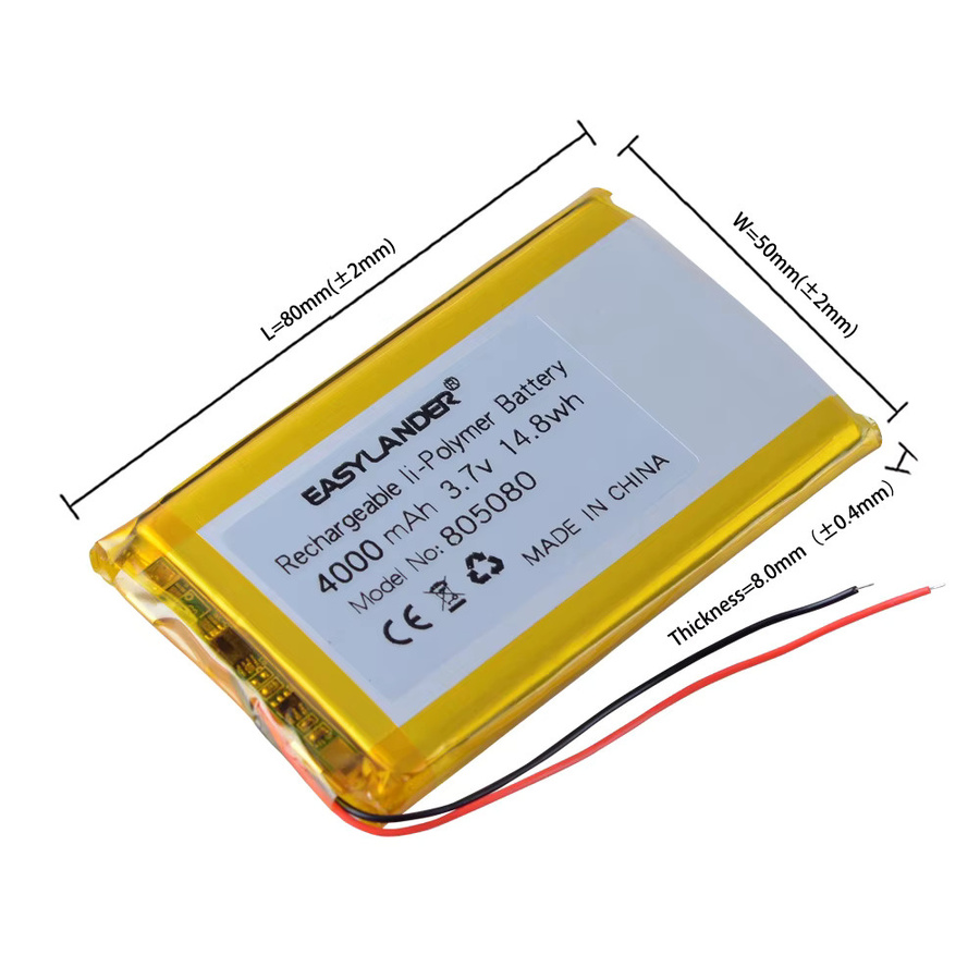Easylander Wiederaufladbarer Polymer Lithium LiPo Akku 3,7V 4000mAh 14,8Wh Gelb für GPS und Tablets - Bild 2