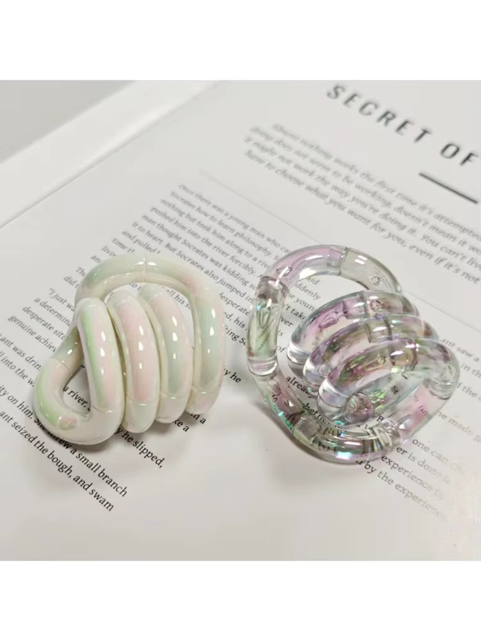 Metall-Finger-Fidget-Spielzeug, Regenbogen-Milchweiß, drehbar - Bild 1