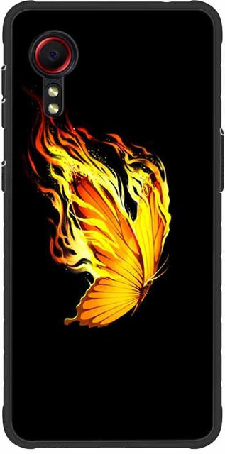 Samsung Galaxy Xcover7 5G Schutzhülle mit Wolf Motiv aus weichem TPU Silikon in Schwarz - Bild 1