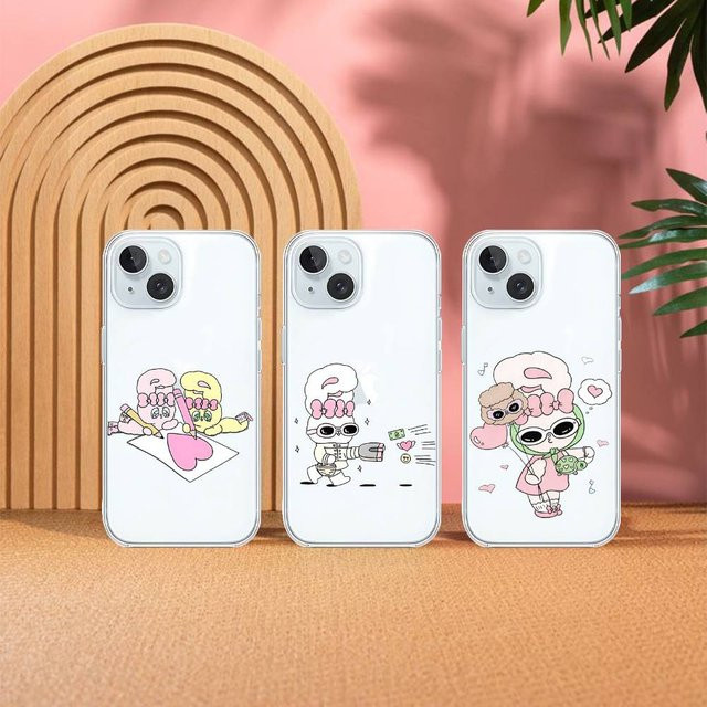 E-Esther Handyhülle mit Hasen-Design für iPhone 11 bis iPhone 17 Pro Max, transparent und weich - Bild 1