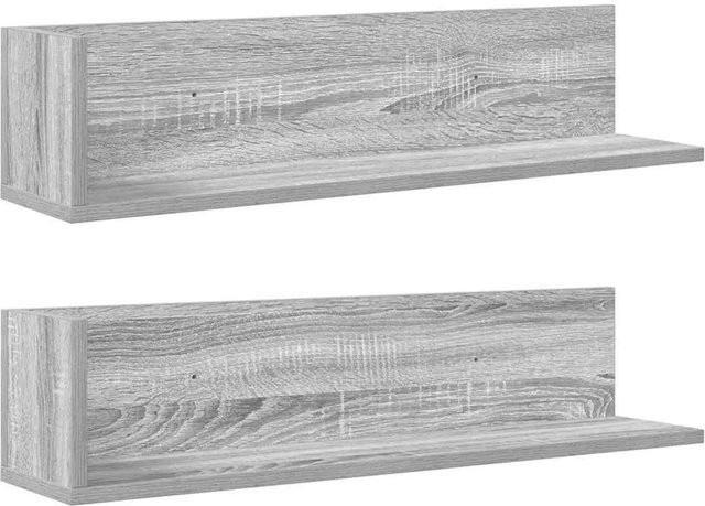 vidaXL Wandregale 2er-Set Grau Sonoma aus Holzwerkstoff, B/T/H: 75 x 16,5 x 16,5 cm - Bild 1