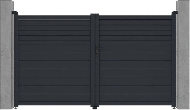 Vente-unique Flügeltor Viazo aus Aluminium in Anthrazitgrau, Breite: 300 cm - Bild 1