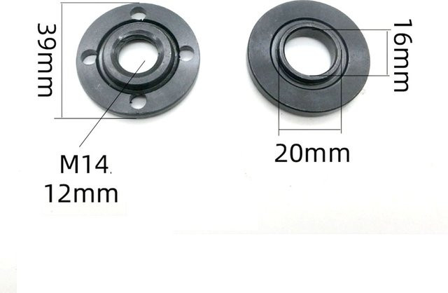 Winkelschleifer Metalldruckplatte und Flanschmutter-Set in Schwarz für M14 Welle (passend für 125 mm, 150 mm, 180 mm und 230 mm) - Bild 1
