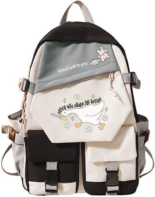 3-teiliges Schulrucksack-Set für Schüler aus Oxford-Stoff in Multicolour mit Schultasche, Schultergurt und Federmäppchen - Bild 1