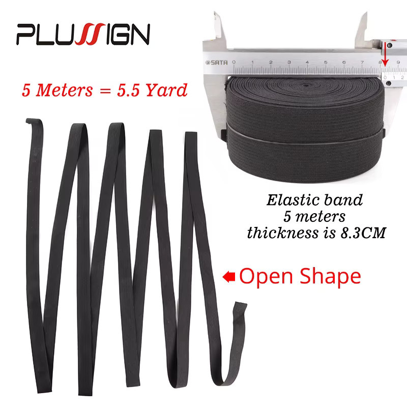 Nunify Elastisches Band für Perücken, schwarzes Nylon, 5 Meter - Bild 4