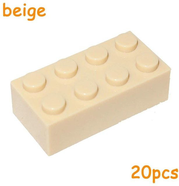 MOC Bausteine 3001 2x4 Noppen, 20-teiliges Set, beige, ab 14 Jahren - Bild 1