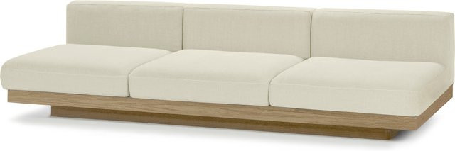 Serax Rudolph Teak Outdoor 3-Sitzer Sofa mit weißen Polstern und Armlehnen - Bild 1