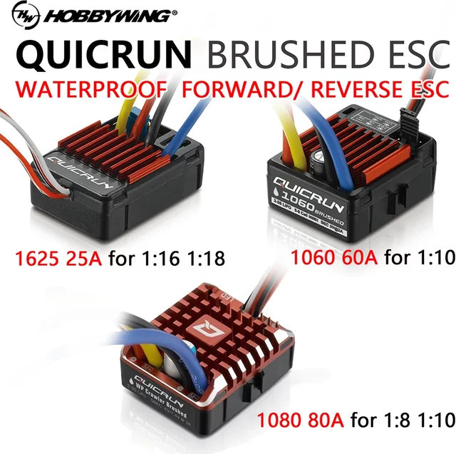 Hobbywing QuicRun 1060, Wasserdichter gebürsteter Regler, 2-3S LiPo - Bild 1