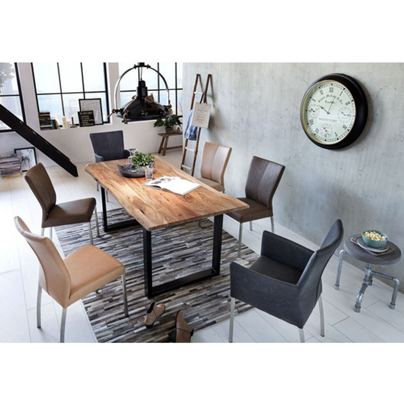 SIT Tisch TABLES & CO aus Akazienholz in Braun und Schwarz, H: 76 cm, B: 100 cm, T: 100 cm - Bild 2