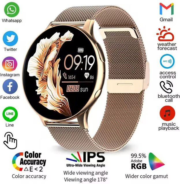 Ola Esporte Smartwatch, Grau, Damen, wasserdicht, Herzfrequenz - Bild 1