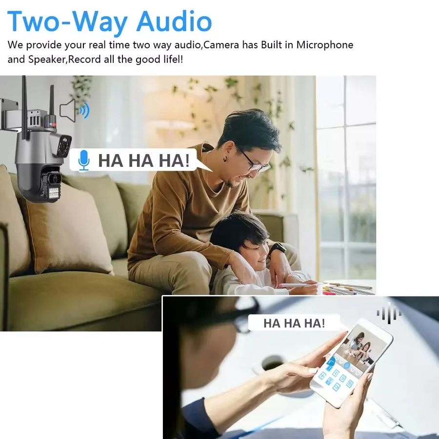 Overscam 10 Kanäle 8MP WLAN PTZ IP Überwachungssystem mit Doppel Linse, Zwei-Wege-Audio und Farb-Nachtsicht - Bild 4