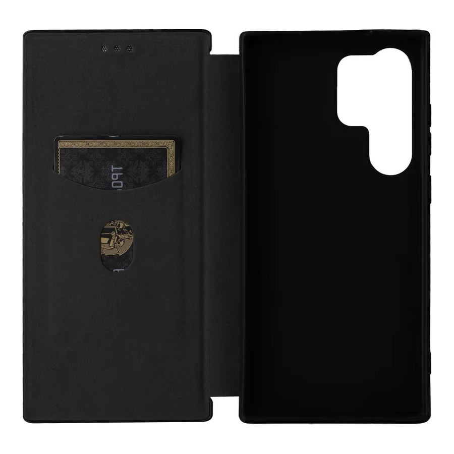 Magnetische Leder-Brieftasche Flip-Cover mit Carbon Fiber Design für Samsung Galaxy S25 Ultra S24 S23 S22 S21 S20FE S24FE S23FE S21FE in Schwarz und Blau - Bild 5