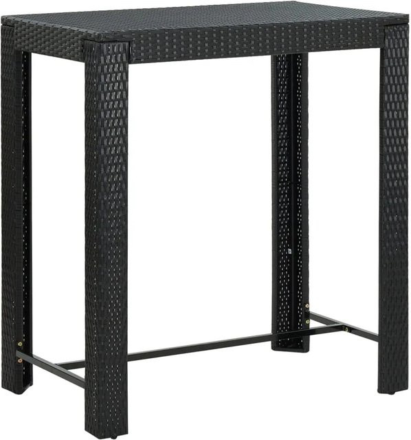 vidaXL Garten-Bartisch aus Poly-Rattan und pulverbeschichtetem Stahl in Schwarz, B/T/H: 100 x 60,5 x 110,5 cm - Bild 1
