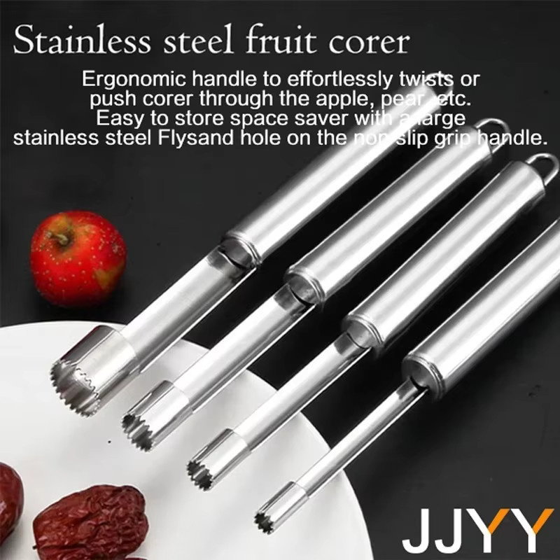 JJYY Obstkernentferner aus Edelstahl in Silber für Apfel, Birne und Kirsche - Bild 2