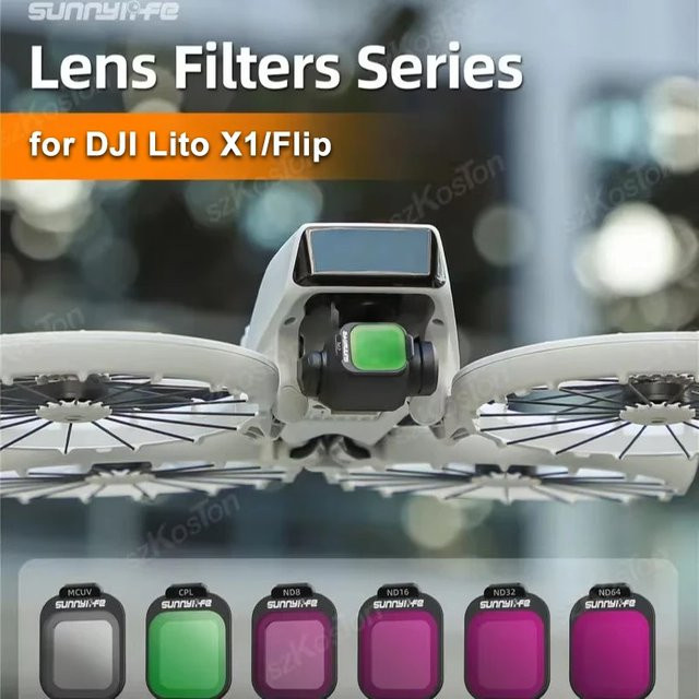 Objektivfilter-Set für DJI LITO X1 und Flip mit CPL, UV sowie ND8, ND16, ND32, ND64 Filtern für Drohnen-Zubehör - Bild 1
