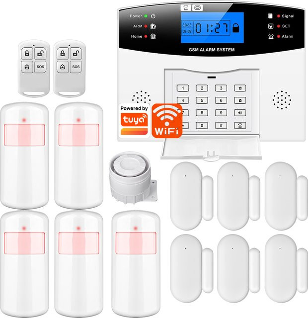 ALARMEST Smart Home Sicherheitssystem 2G GSM WLAN Drahtloses DIY Alarmsystem mit App-Steuerung und Alexa-Kompatibilität, Weiß - Bild 1
