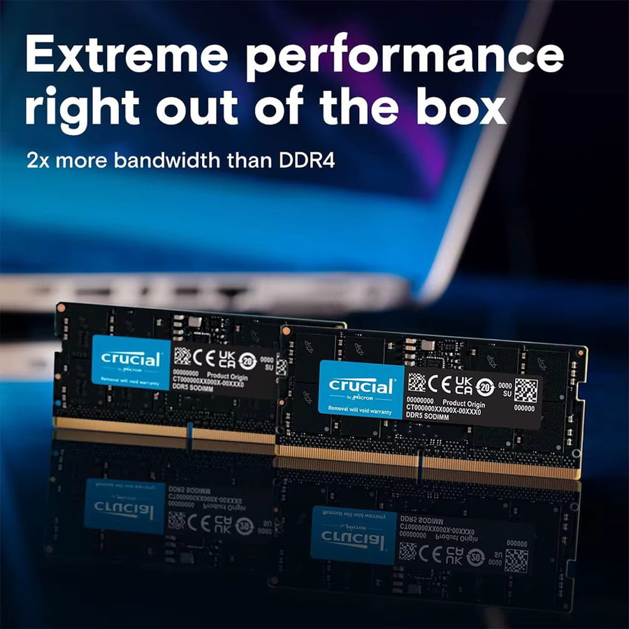 Crucial Memoria DDR5 Laptop RAM SODIMM Speicher für Intel und AMD, Schwarz - Bild 2