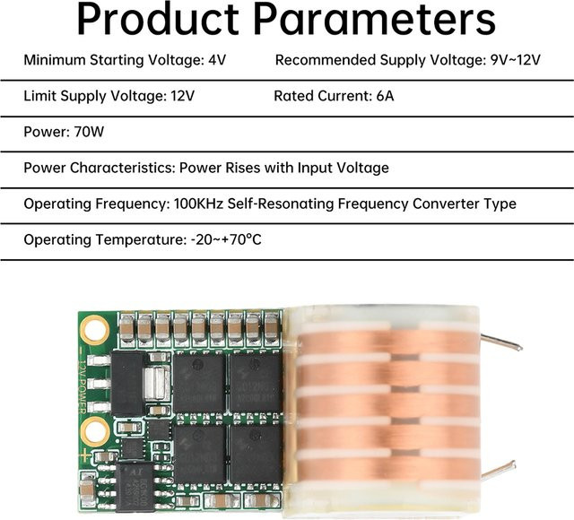 Aideepen Hochspannungs-Zündmodul DC 9-12V zu AC 20KV Hochfrequenz-AC-Booster-Spule mit 70W Leistung in Multicolour - Bild 1