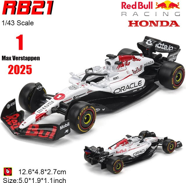 Bburago Red Bull Racing RB21, Automodell, 1:43, Druckguss - Bild 1
