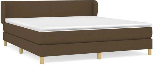 vidaXL Boxspringbett Hybrid mit Matratze und Kopfteil, Dunkelbraun, B/T/H: 160 x 200 cm - Bild 1