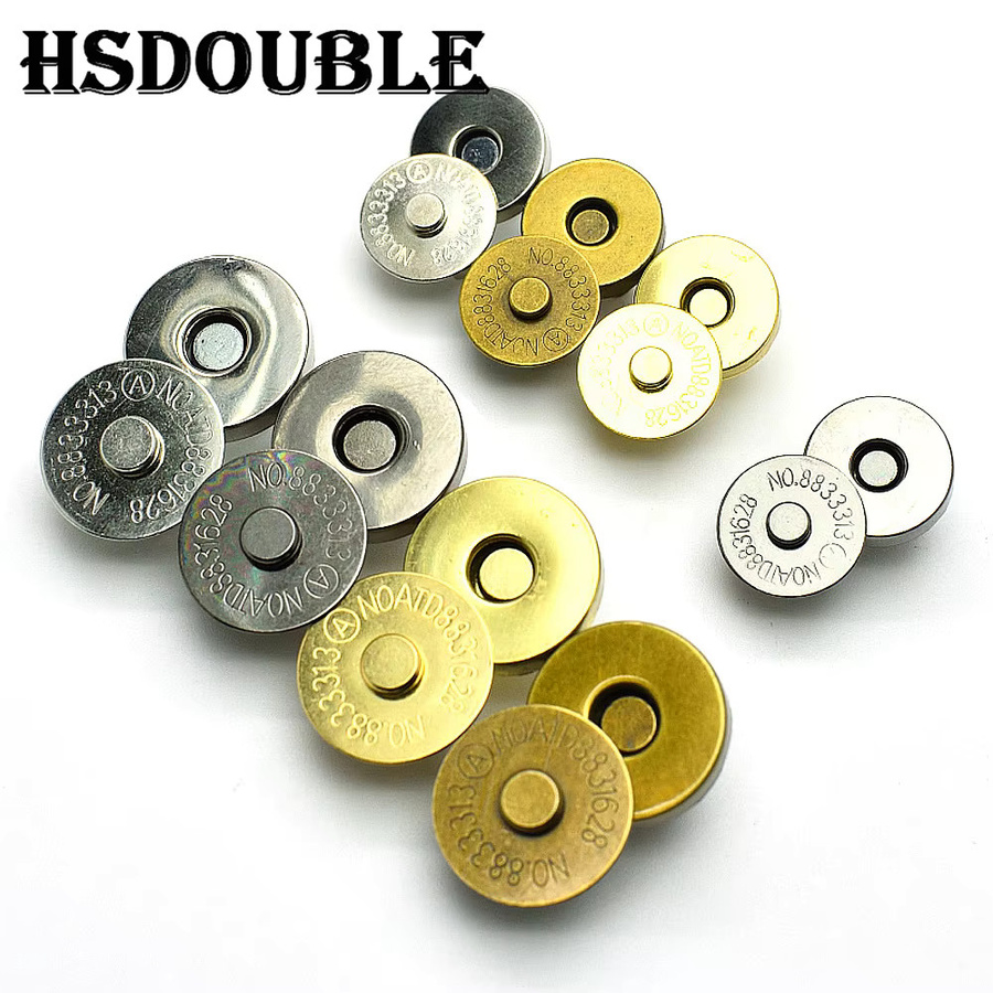 HSDOUBLE Magnetische Druckknöpfe in Schwarz aus Metall für Handtaschen und Geldbörsen, Durchmesser: 14 mm und 18 mm - Bild 2