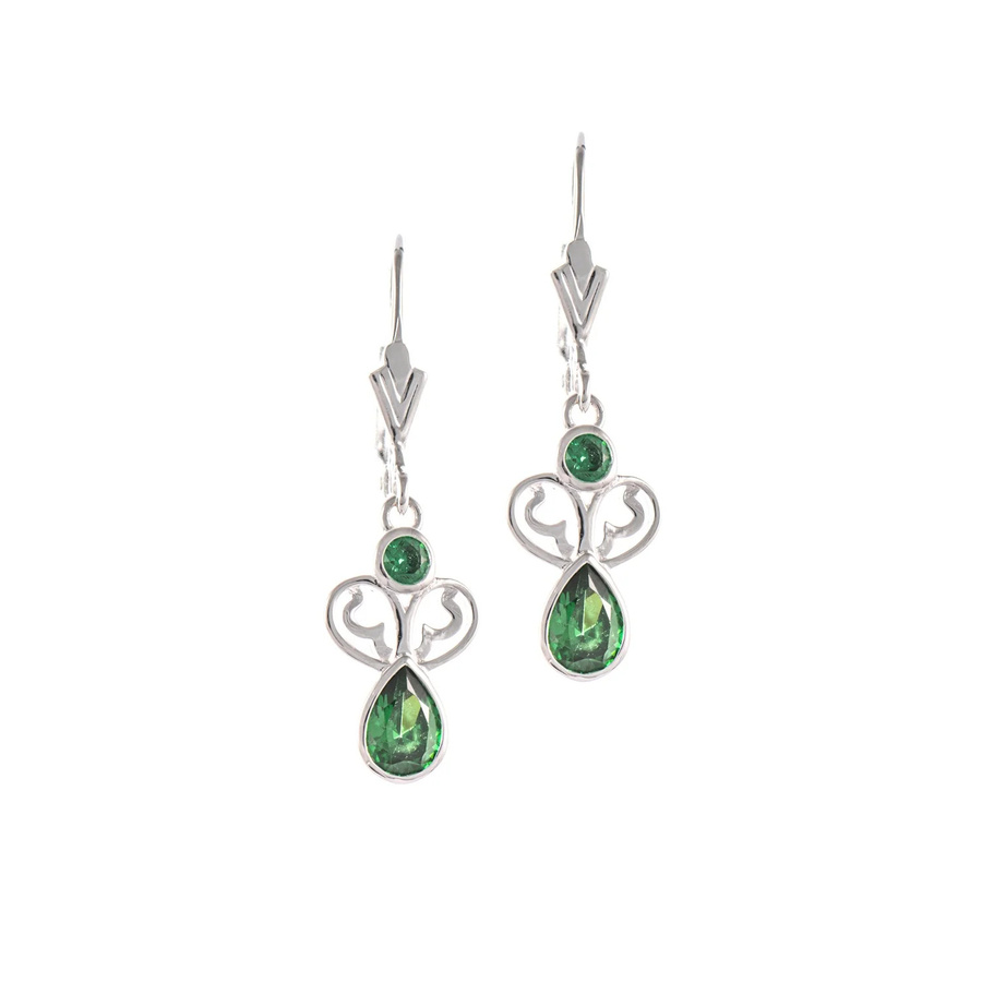 Ohrringe 925 Silber, Zirkonia, grün, Unisex - Bild 1