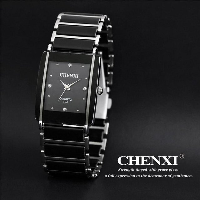 CHENXI Armbanduhr, Quarz, Keramik, Edelstahl, Schwarz, Damen - Bild 1